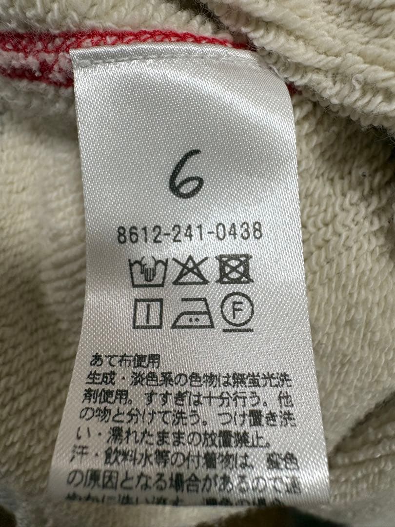 本日SALE！6 ROKUコットンウラケカラーステッチクルーネックプルオーバー