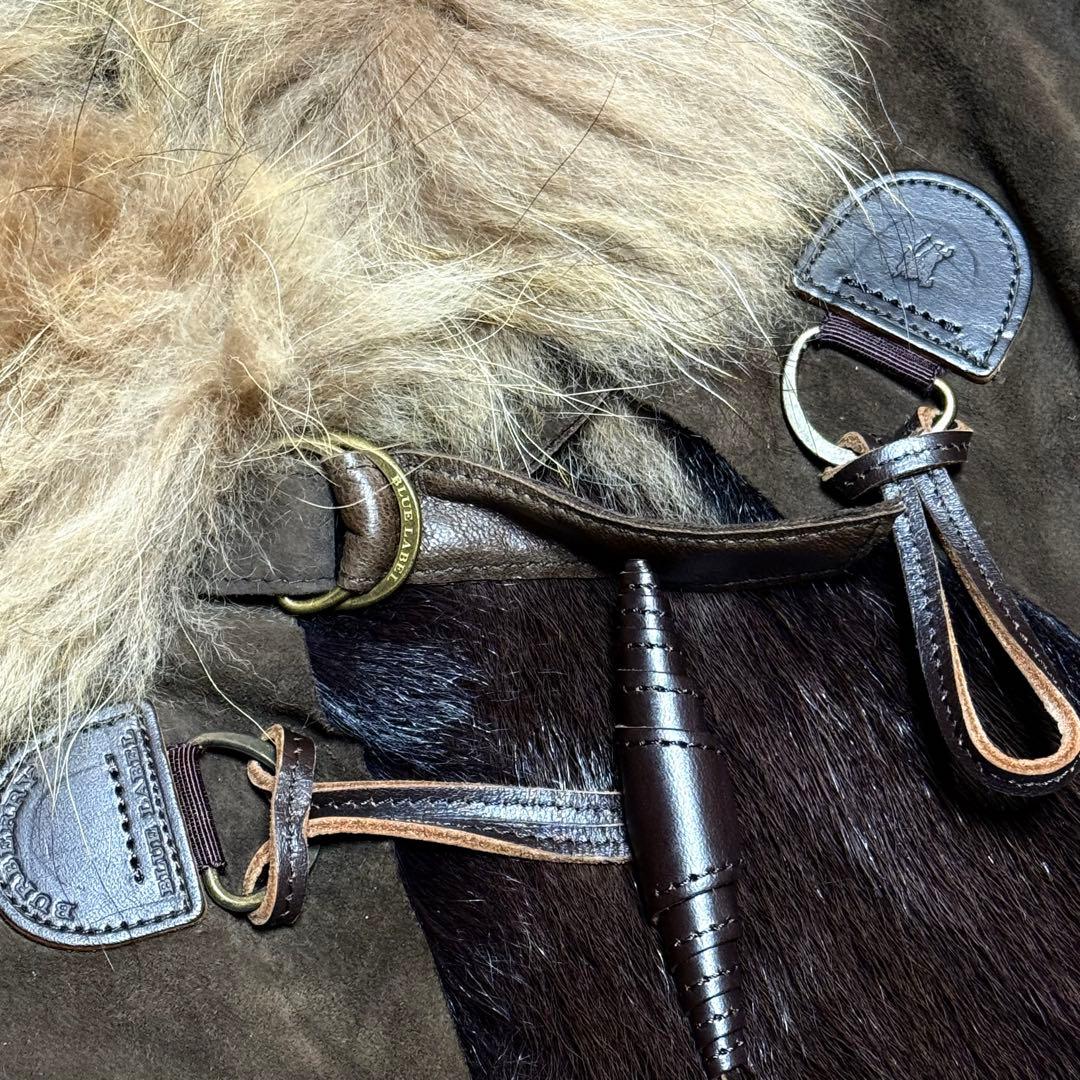 2R　バーバリーブルーレーベル　ファー　ケープ　ポンチョ　羊革　38