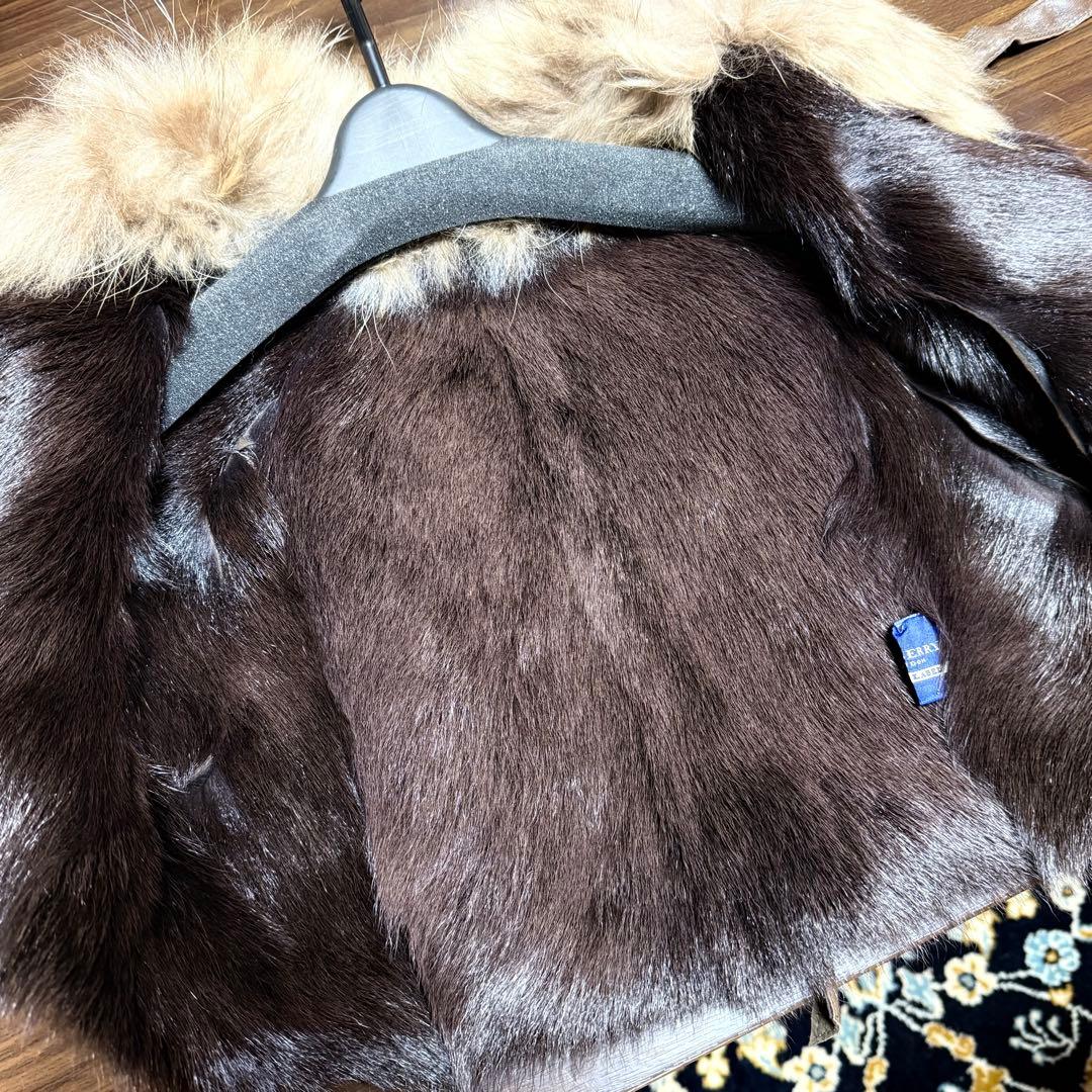 2R　バーバリーブルーレーベル　ファー　ケープ　ポンチョ　羊革　38