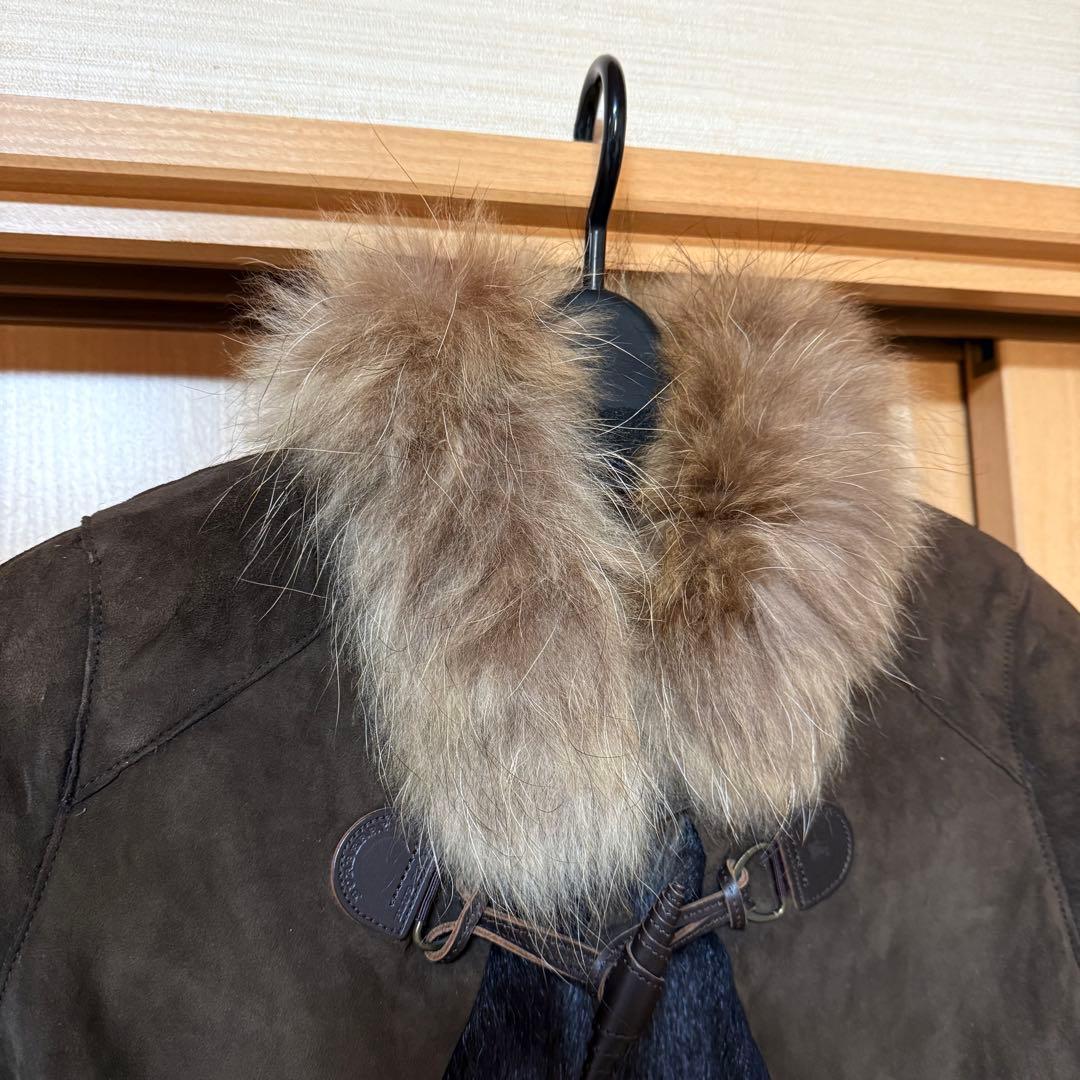 2R　バーバリーブルーレーベル　ファー　ケープ　ポンチョ　羊革　38