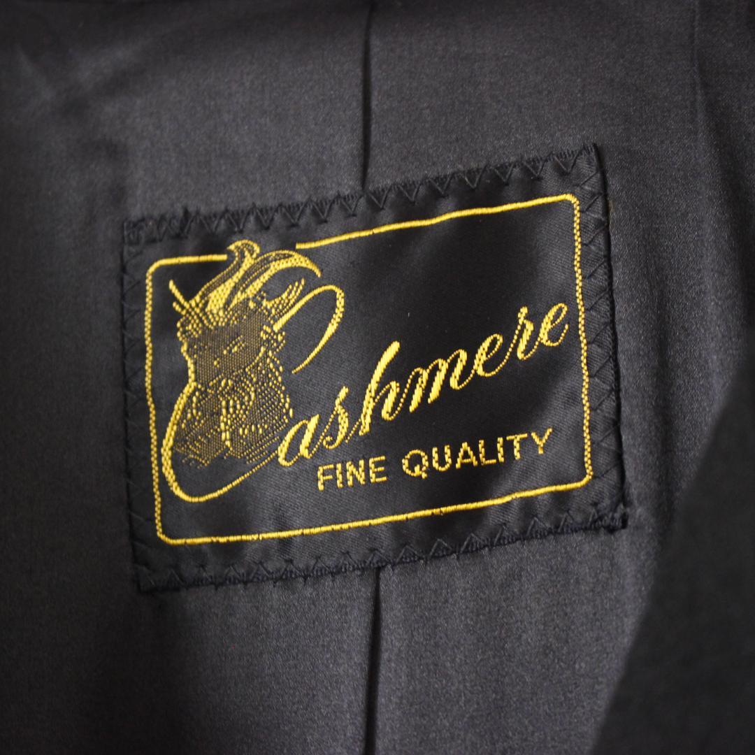 カシミヤ100% ダブルブレストチェスターコート Lサイズ ブラック