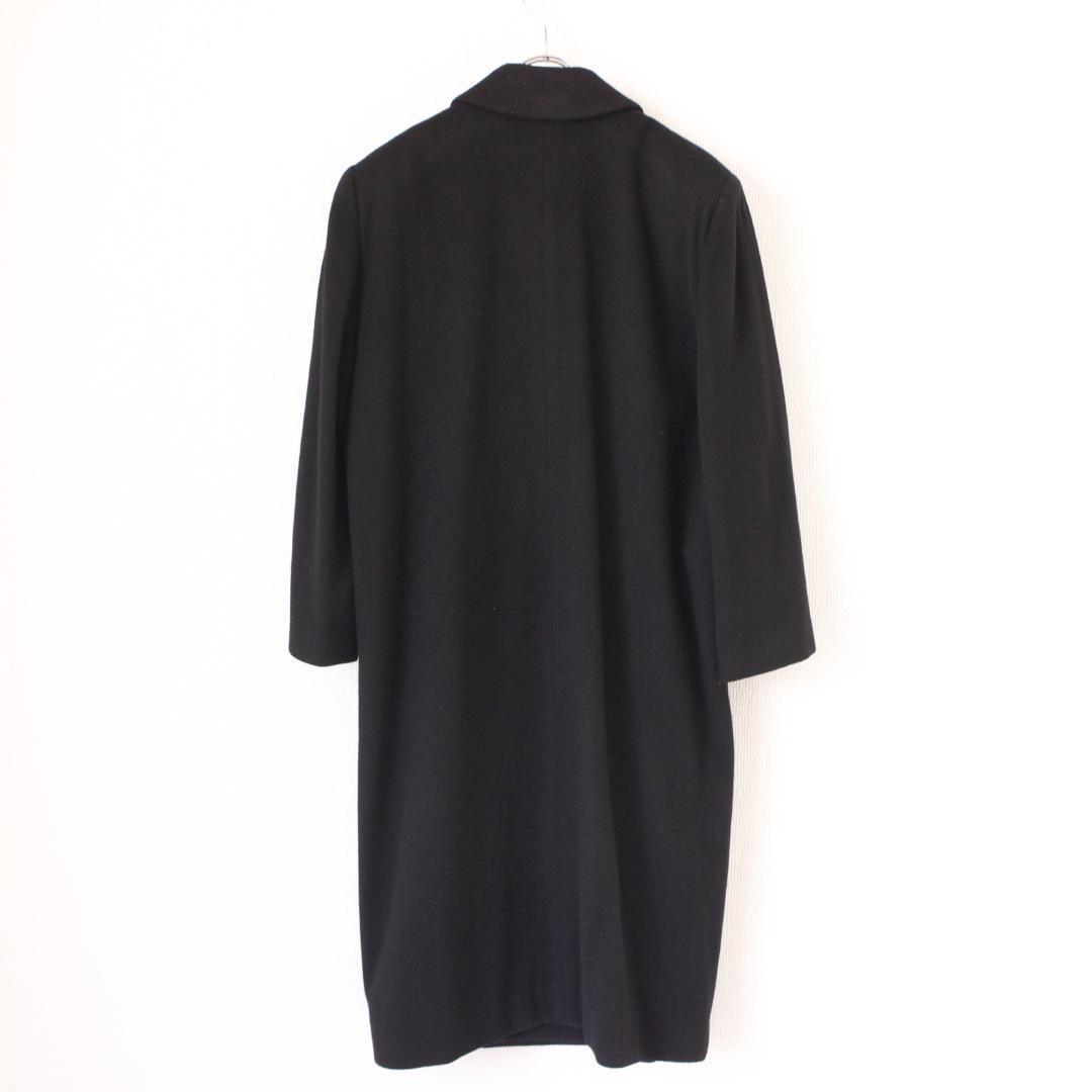 カシミヤ100% ダブルブレストチェスターコート Lサイズ ブラック