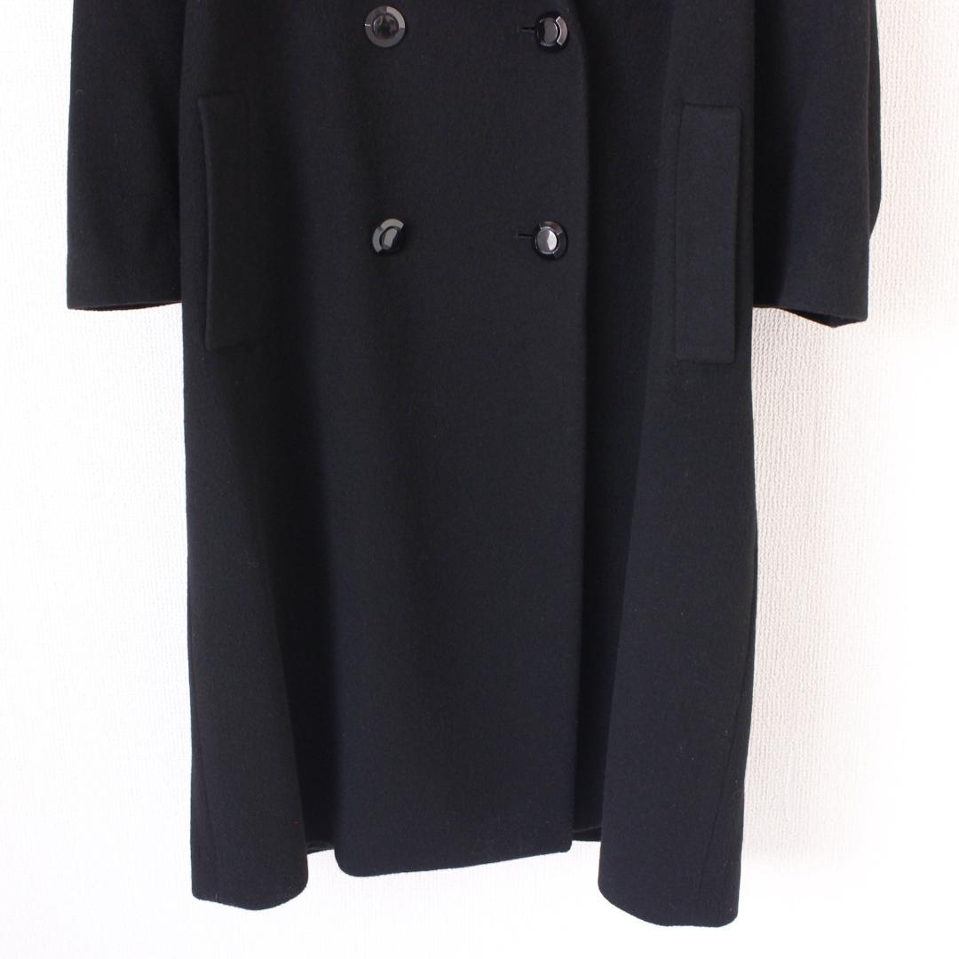 カシミヤ100% ダブルブレストチェスターコート Lサイズ ブラック