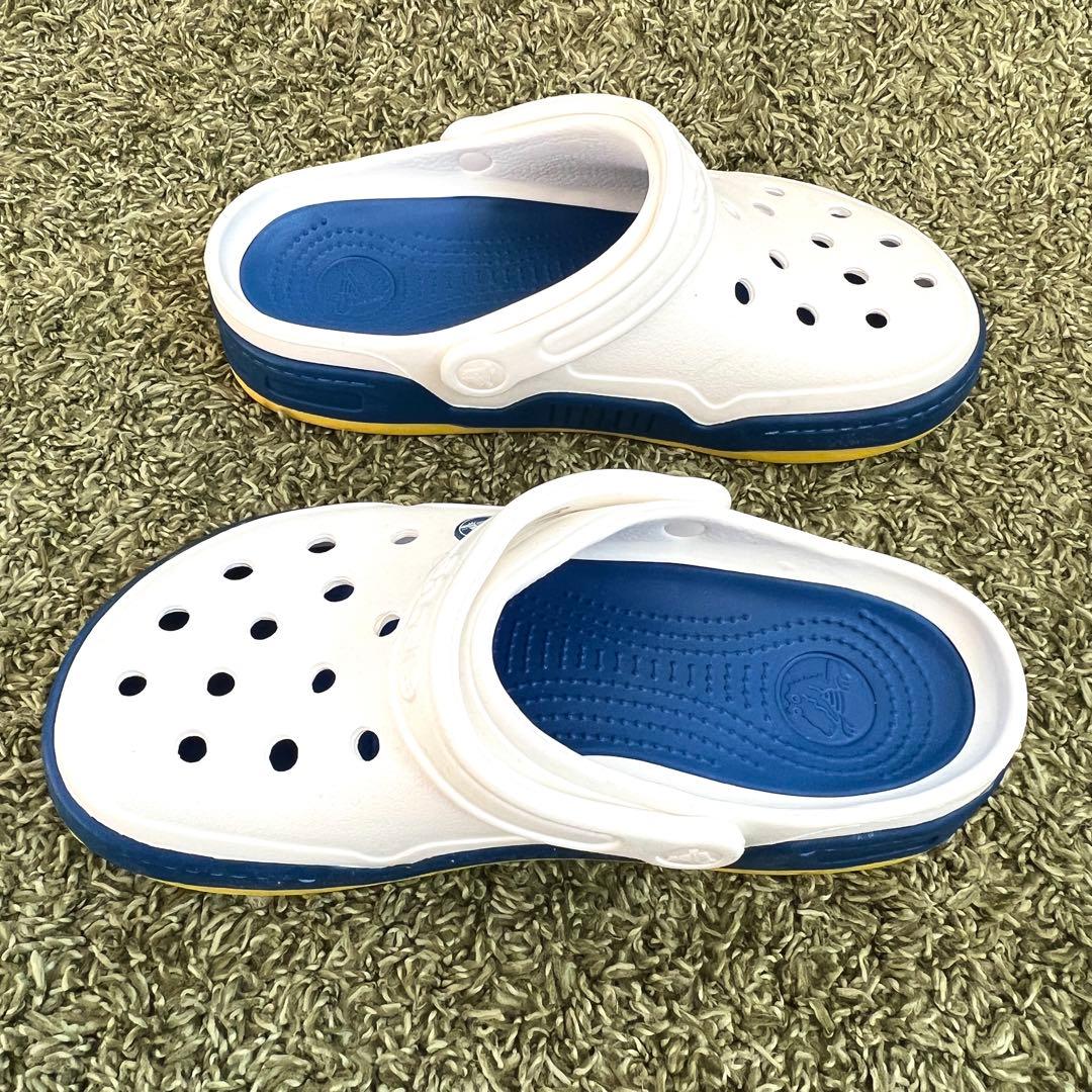 新品　crocs クロックス フロント コート クロッグ 25cm 廃番　白　青