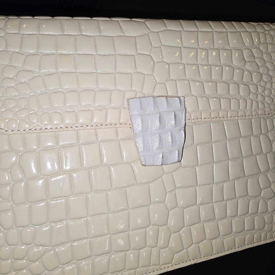 美品✨イヴ・サンローラン　クラッチ　セカンド　バッグ　クロコ型押し　茶　ブラウン