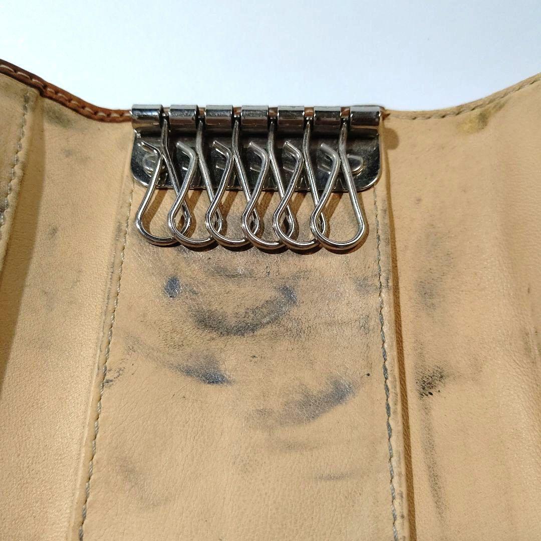 ChristianDior ベージュ系 キーケース ハートチャーム付き