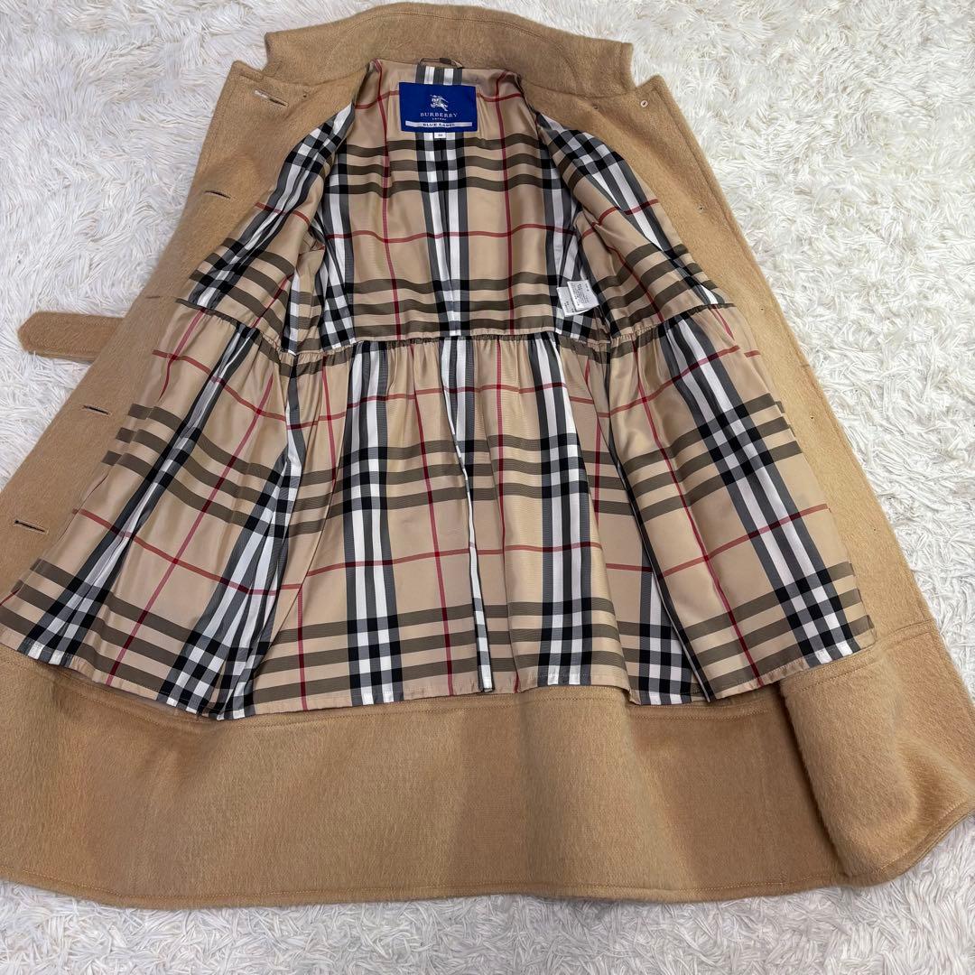 YUNA様バーバリー アルパカ ショールカラー コート ノバチェック 38