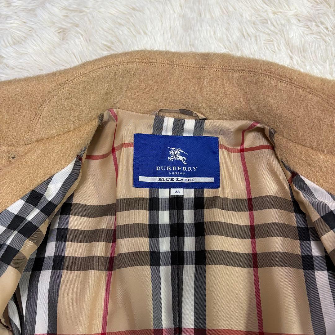 YUNA様バーバリー アルパカ ショールカラー コート ノバチェック 38