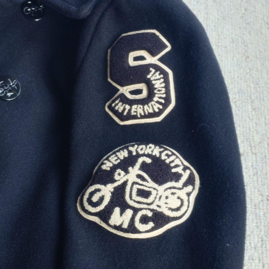 ショット エンブレム付き ウールピーコート 　38