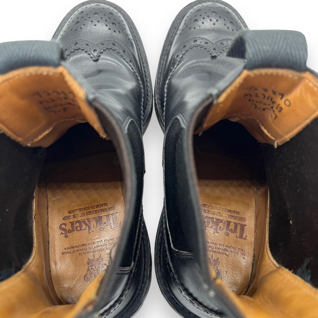 極美品■トリッカーズ ヘンリー サイドゴアブーツ メンズ ブラック7.5