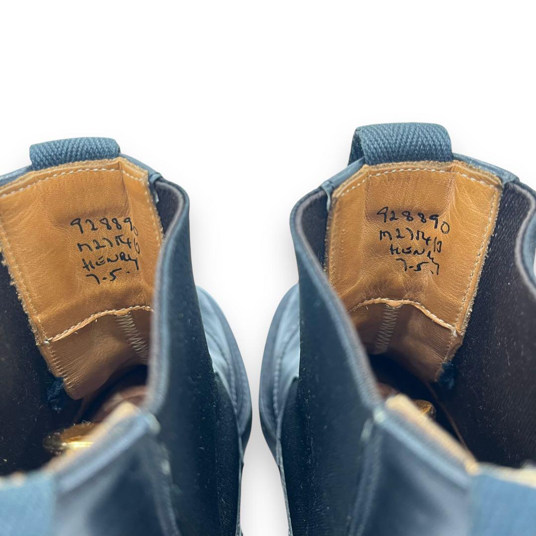 極美品■トリッカーズ ヘンリー サイドゴアブーツ メンズ ブラック7.5