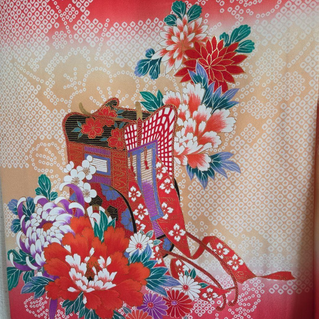 No51　正絹　女の子お祝い着物　産着　長襦袢付き　七五三