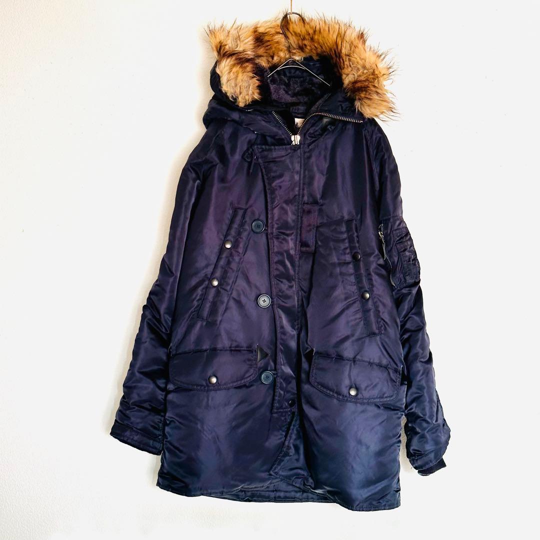 Avirex N-3B ネイビー ミリタリージャケット ファー付き