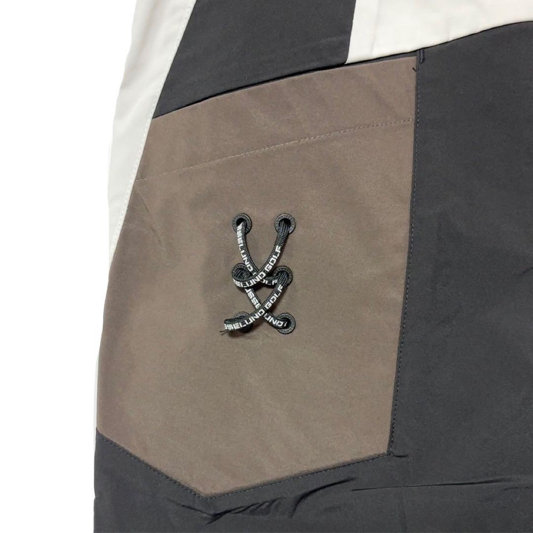 新品 ラッセルノ ゴルフ カラーパネル ショーツ ブラック M 4 ゴルフウェア