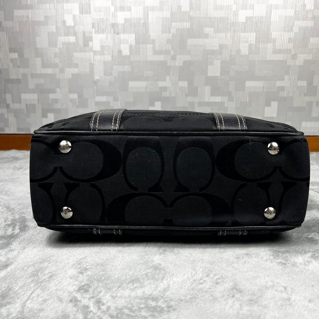 Coach トートバッグ A4 ブラック 黒 シグネチャー ターンロック