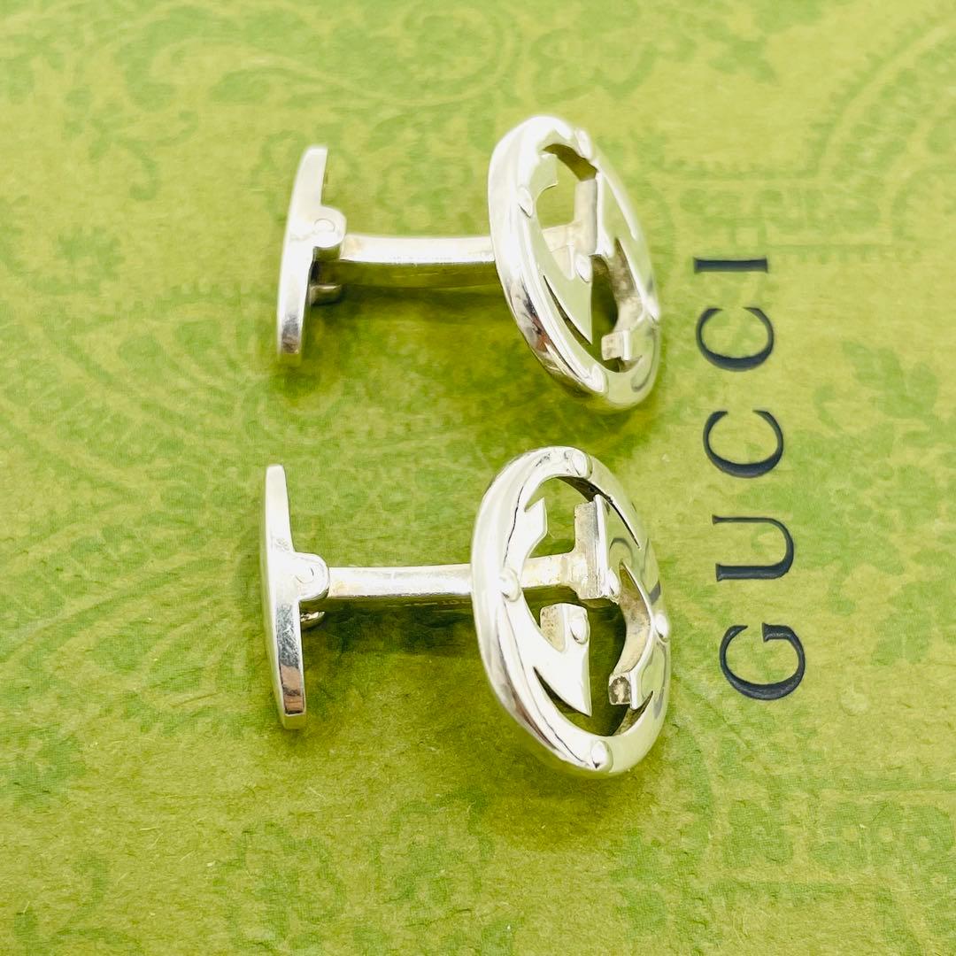 美品⭐️GUCCI グッチ インターロッキング カフス カフリンクス シルバー