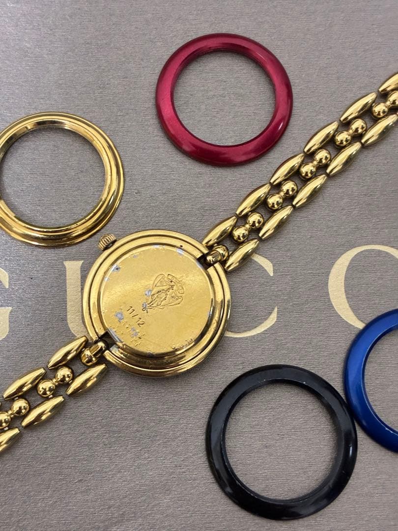 d*7様 GUCCI時計 11/12.2 ゴールド チェンジベゼル