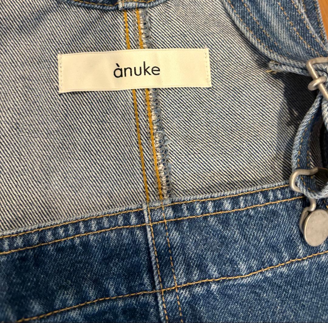 anukeデニムオーバーオールサロペット38