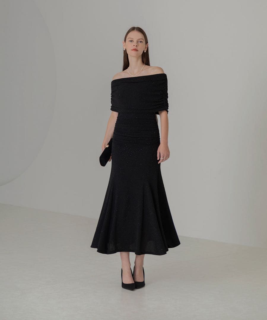 【新品タグ付き】ストーンオフショルダーアームカバー2WAYマーメイドワンピース