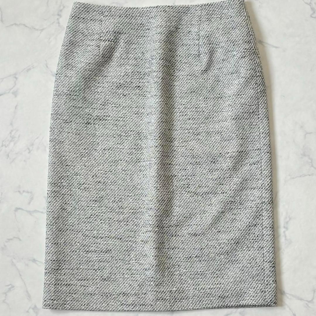 美品♪ビューティ&ユース ツイード ノーカラー スカートスーツ サイズL