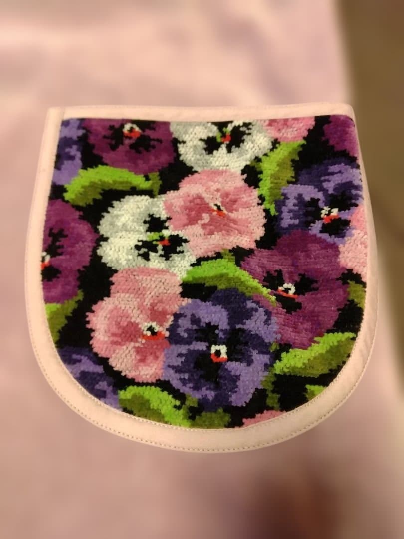 【タグ付新品】Hotman シェニールハウスエプロン ピンクパープル タオル地