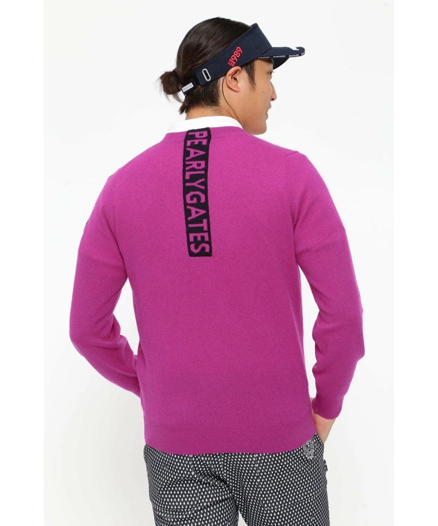 【新品未使用】パーリーゲイツ　カシミア天竺 クルーネックニットプルオーバー