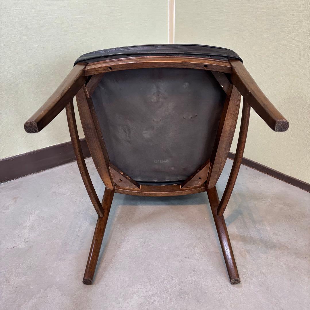 カリモク ダイニングチェア 1脚 本革 黒【domani】送料込