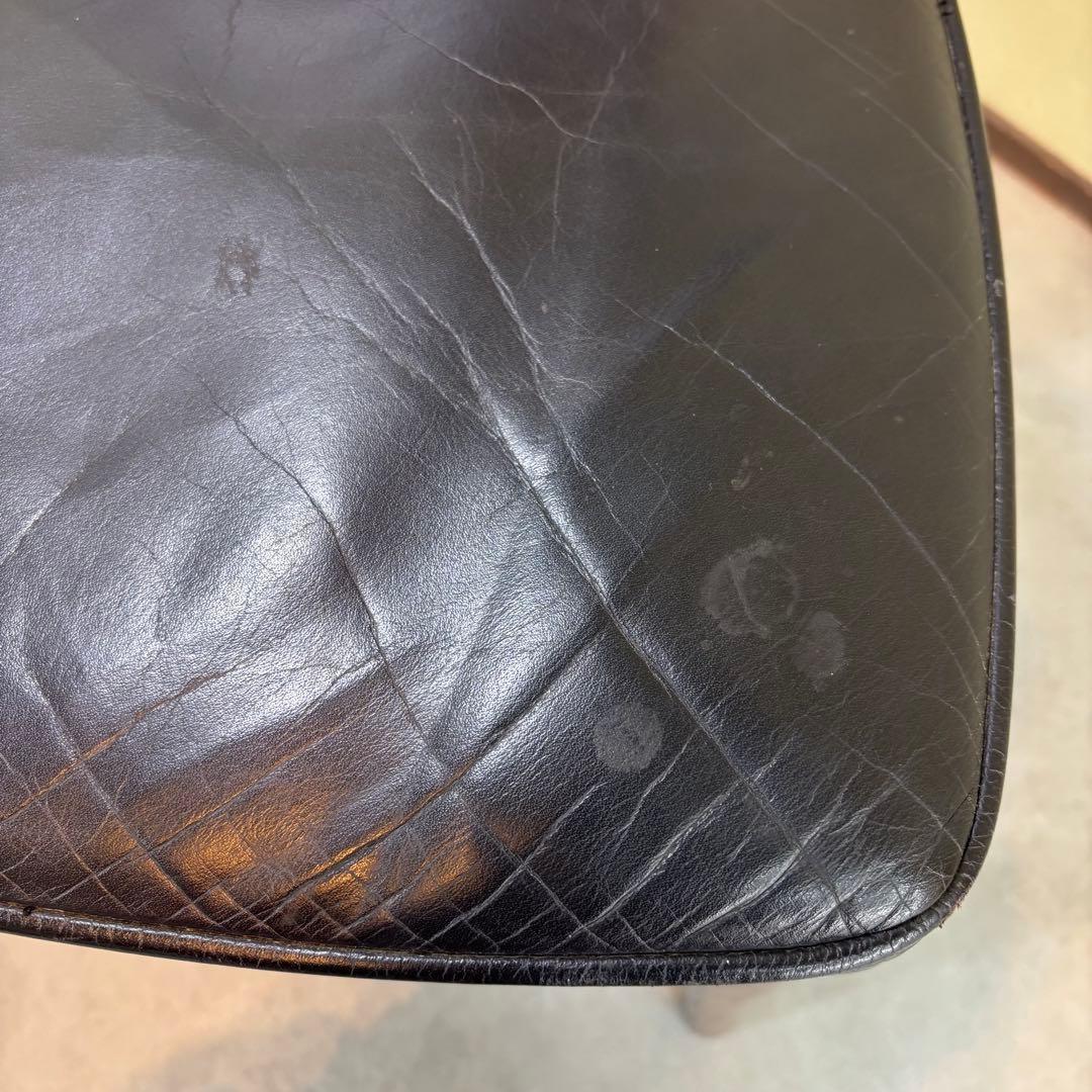 カリモク ダイニングチェア 1脚 本革 黒【domani】送料込