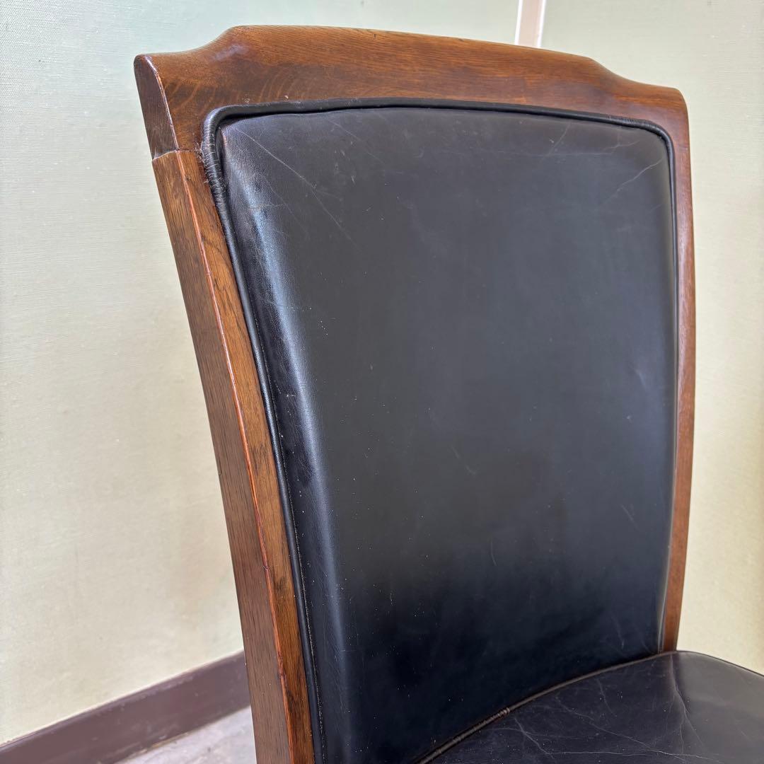 カリモク ダイニングチェア 1脚 本革 黒【domani】送料込