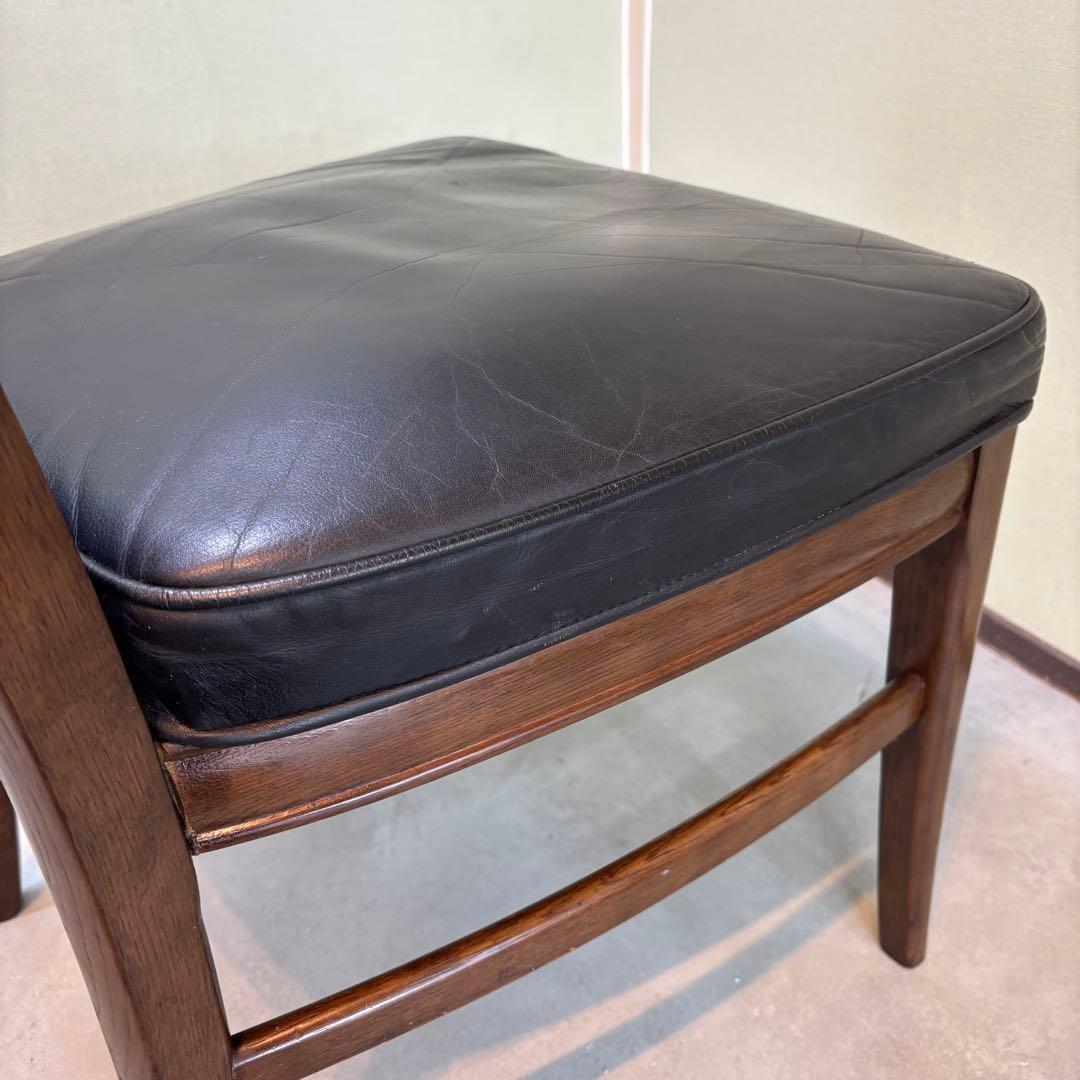 カリモク ダイニングチェア 1脚 本革 黒【domani】送料込