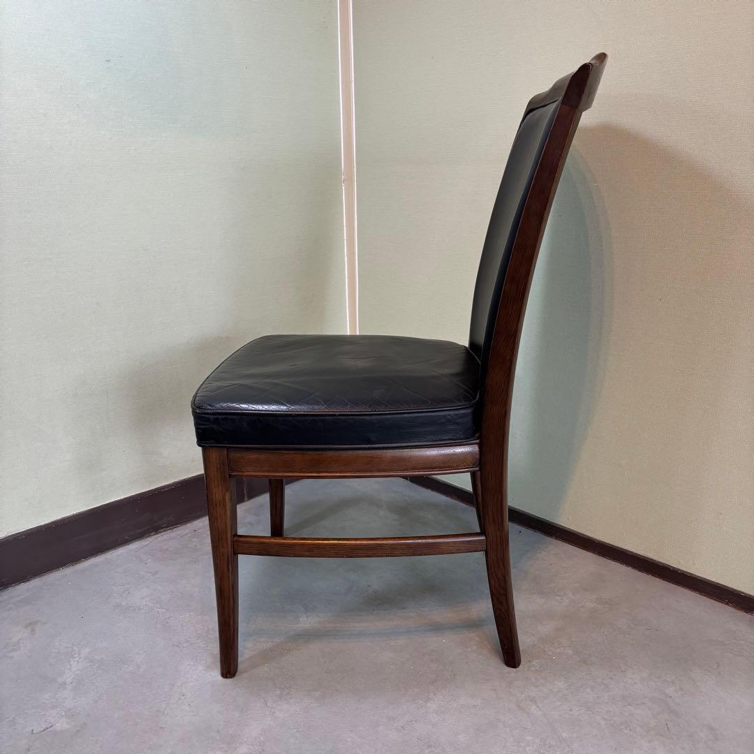 カリモク ダイニングチェア 1脚 本革 黒【domani】送料込