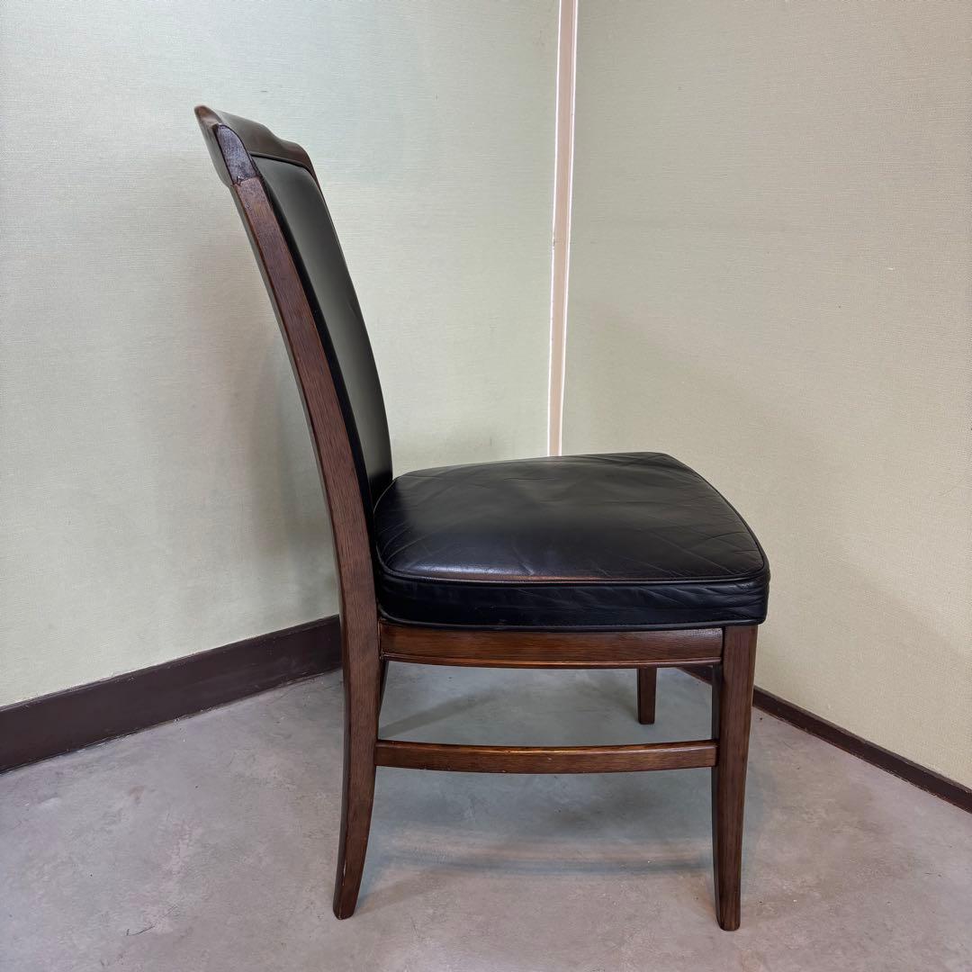 カリモク ダイニングチェア 1脚 本革 黒【domani】送料込