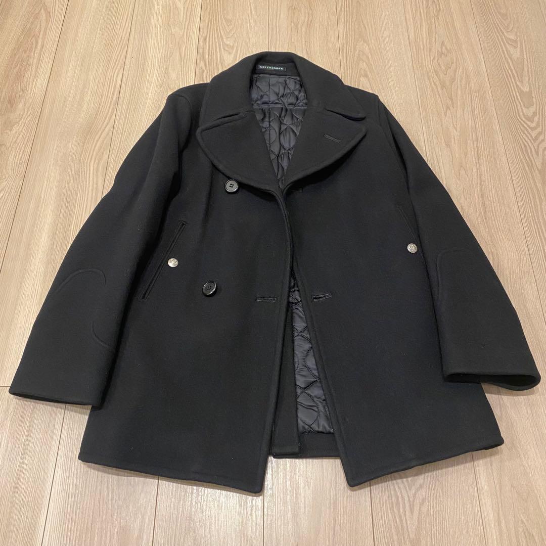 【美品・ラスト1点】CELT&COBRAケルト&コブラ Pコート ブラック XS