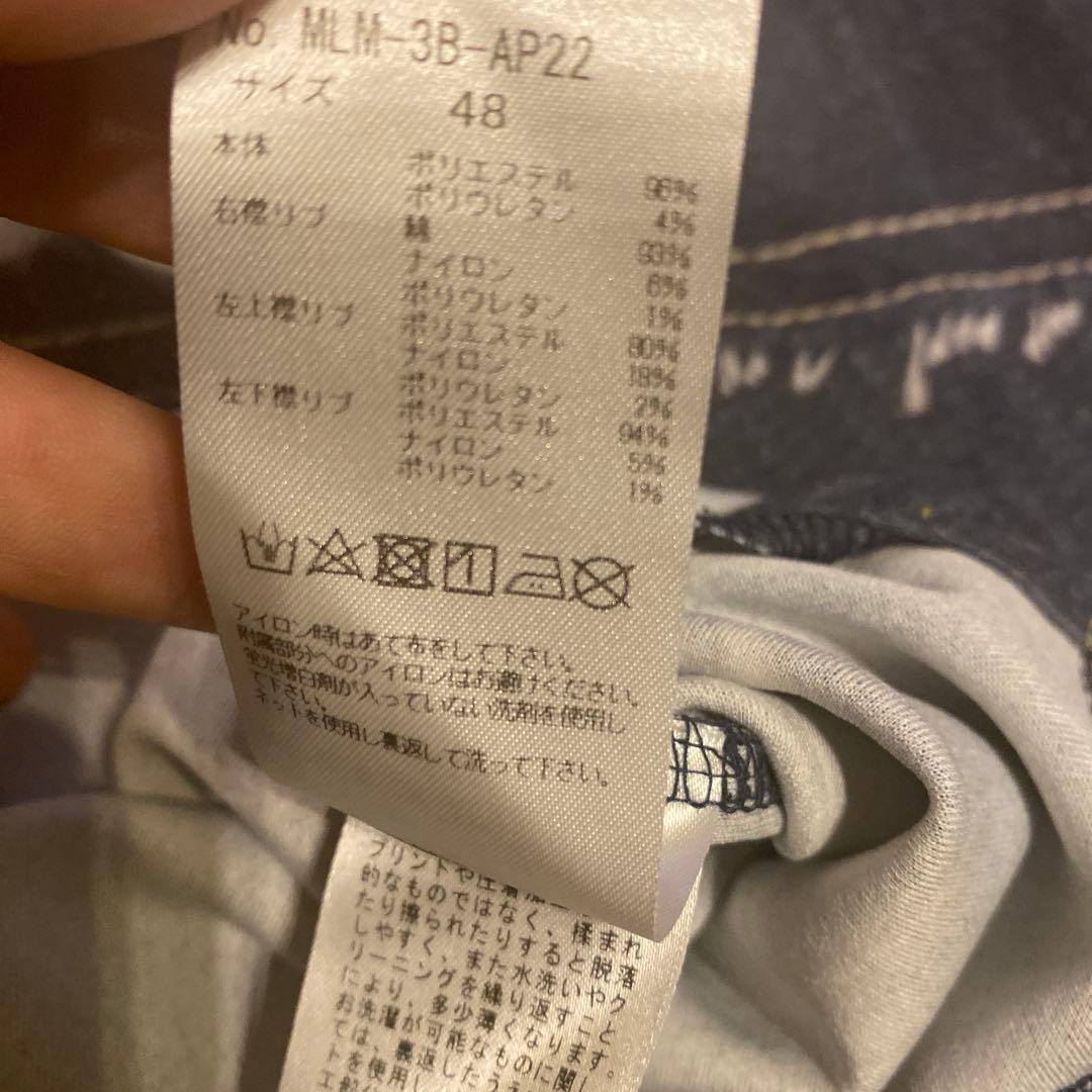 極美品 23SS マークアンドロナ ポロシャツ 総柄 スカル デニム柄