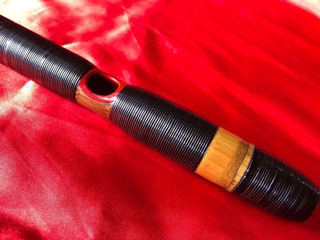 能管 (煤竹製 籐巻) : 龍笛 竜笛 神楽笛 横笛 篳篥 高麗笛 雅楽