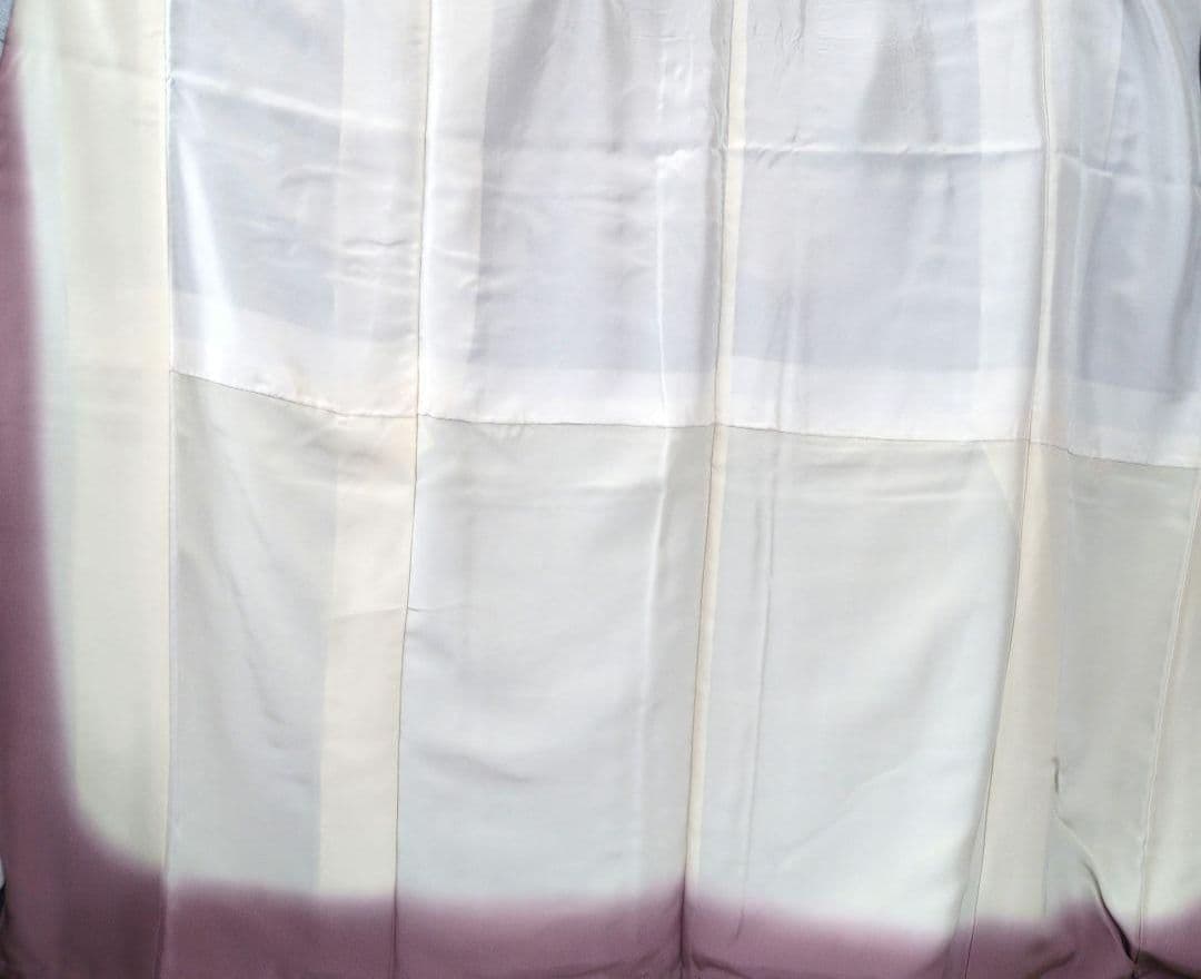 正絹　訪問着セット 薄青色　薄紫　ピンク 手刺繍　桔梗　 花柄 重ね衿付　帯付き