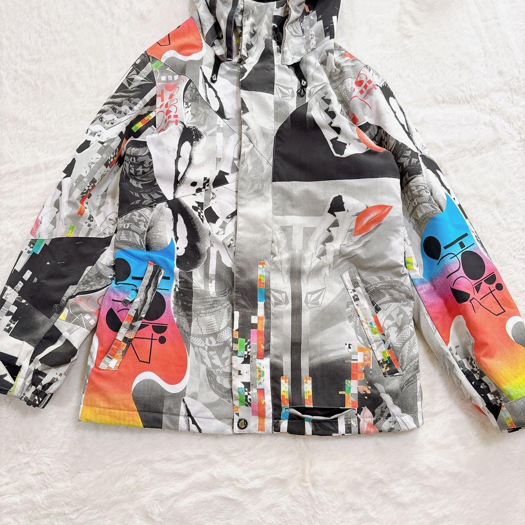 ボルコム スノーボードウェア スキー ジャケット L 総柄 派手 レディース