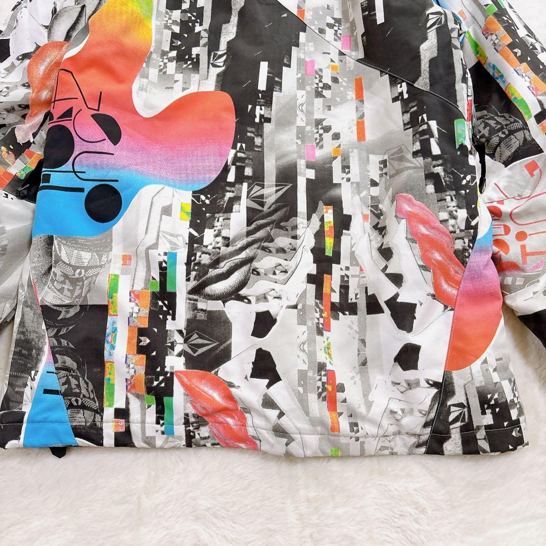 ボルコム スノーボードウェア スキー ジャケット L 総柄 派手 レディース