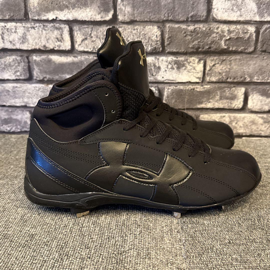 アンダーアーマー 野球スパイク ミッドカット 黒27.5