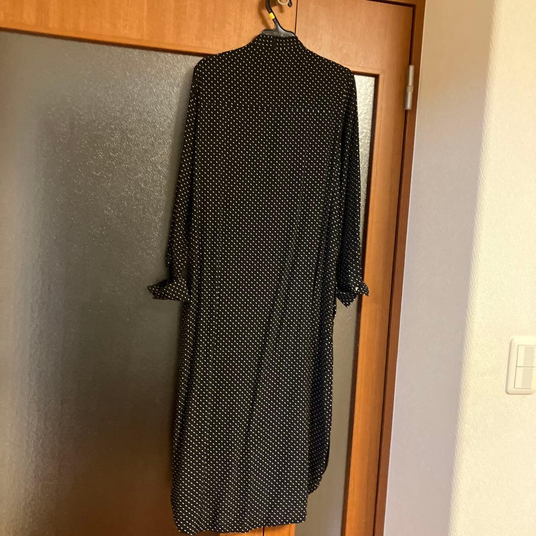 美品　MADISONBLUE ボウタイ ロングワンピース レッドロゴ刺繍