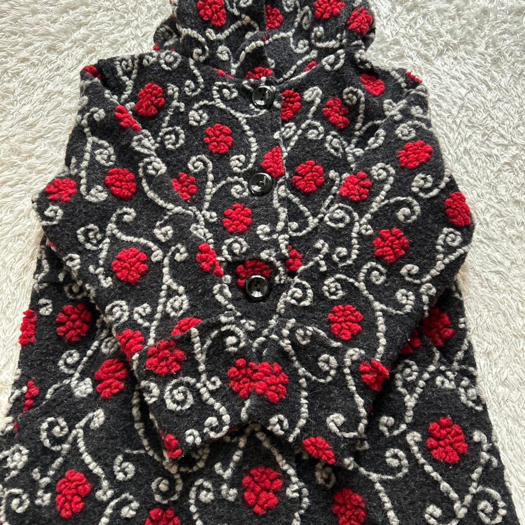 3D立体花柄ウールコート イタリア圧縮ウールコート イタリア製