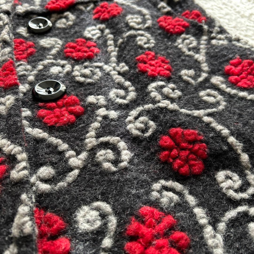 3D立体花柄ウールコート イタリア圧縮ウールコート イタリア製