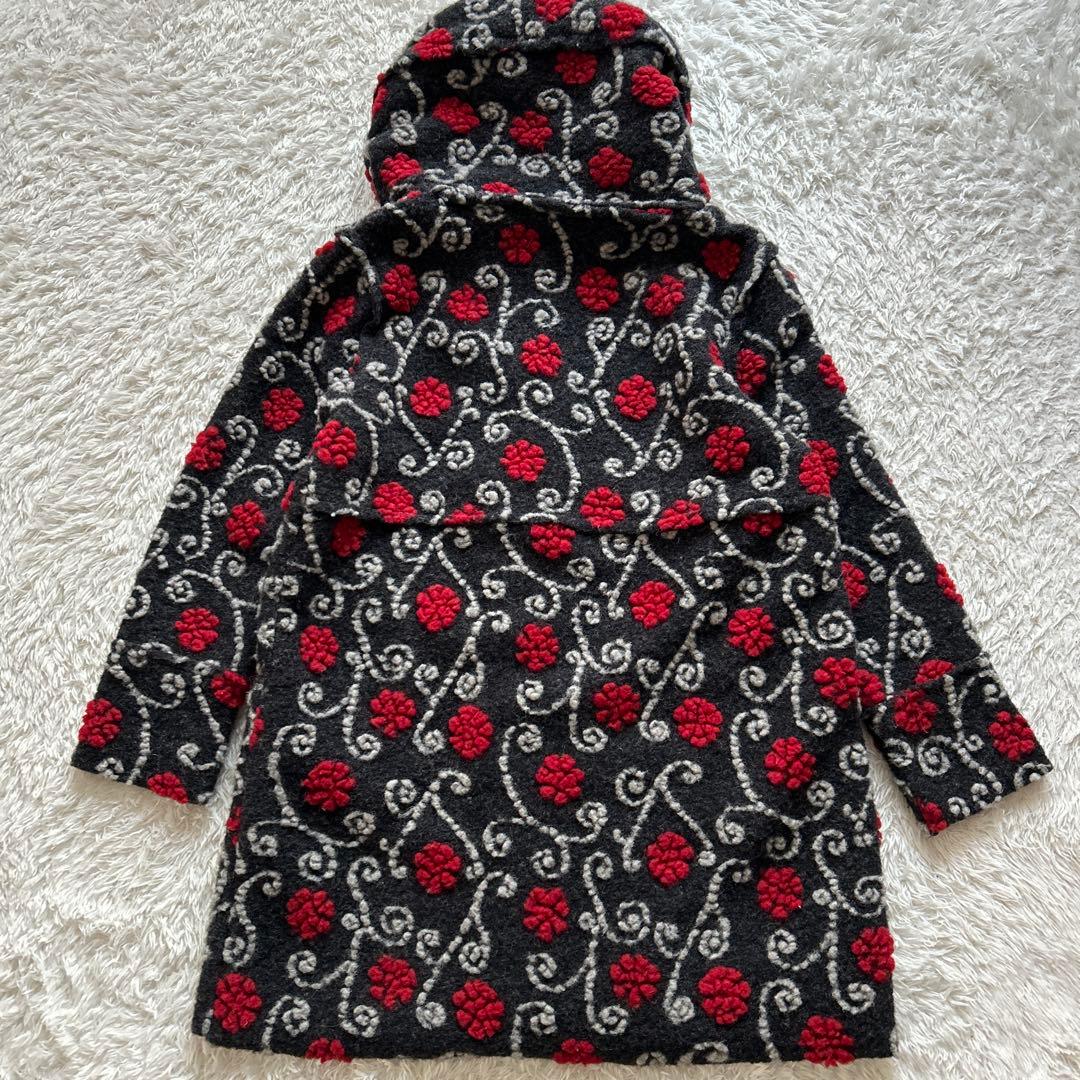 3D立体花柄ウールコート イタリア圧縮ウールコート イタリア製
