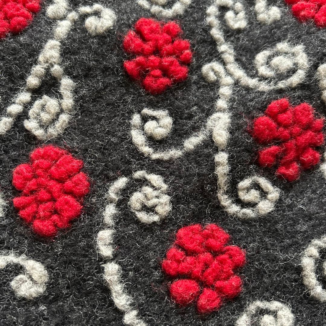 3D立体花柄ウールコート イタリア圧縮ウールコート イタリア製