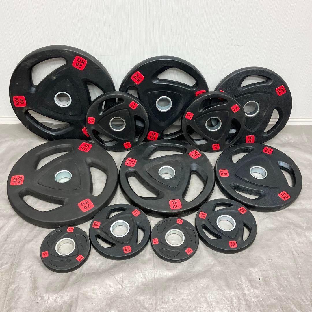 ■最安■ 12枚セット107.5kg バーベルプレート ウエイトプレート 50m