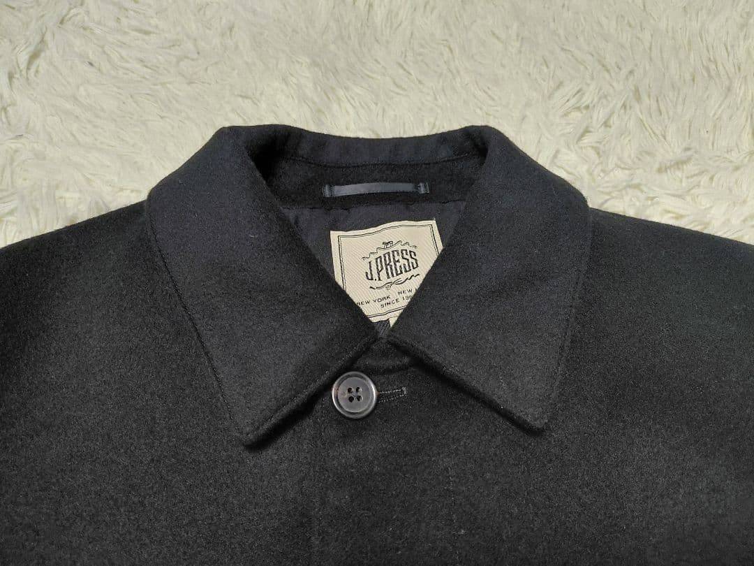 シンプル定番アウター ウールビーバーステンカラーコート メンズM黒 新品未使用