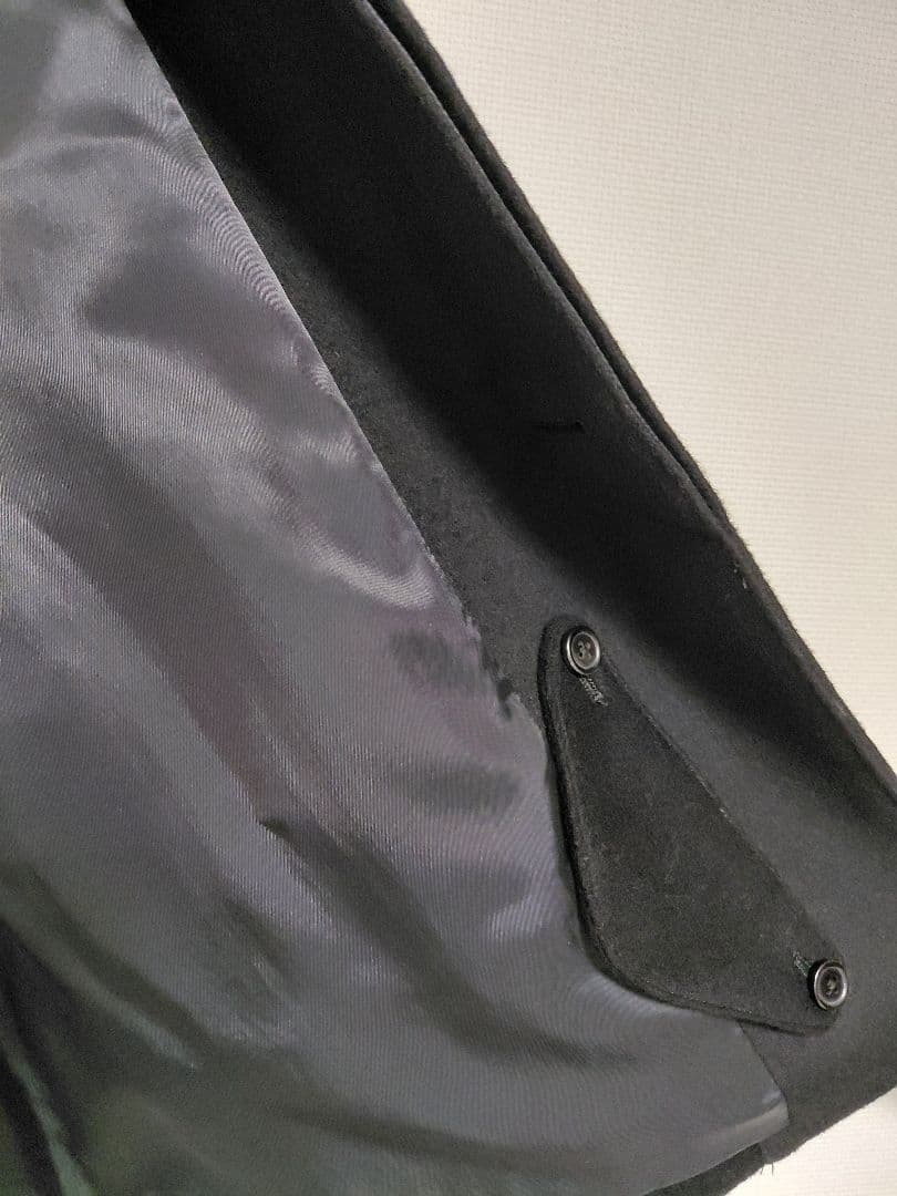 シンプル定番アウター ウールビーバーステンカラーコート メンズM黒 新品未使用