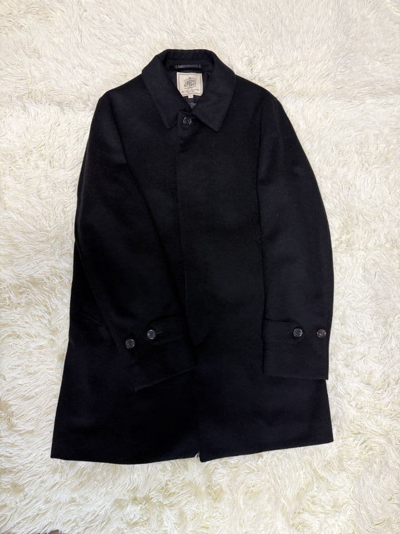シンプル定番アウター ウールビーバーステンカラーコート メンズM黒 新品未使用