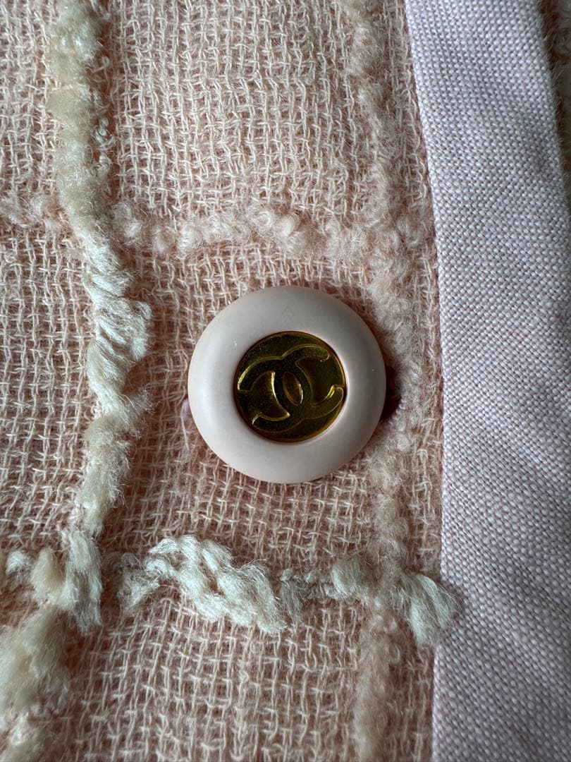 CHANEL アーカイブ 希少 ピンクツイード リネンセットアップ 90s