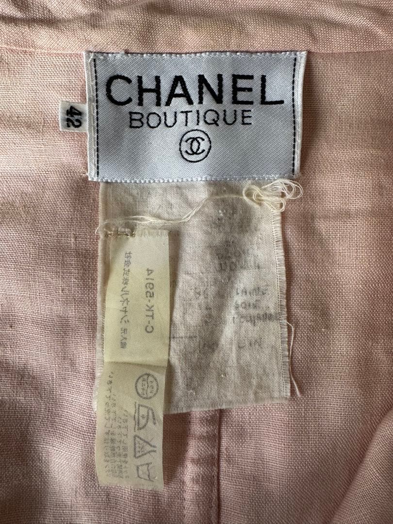 CHANEL アーカイブ 希少 ピンクツイード リネンセットアップ 90s